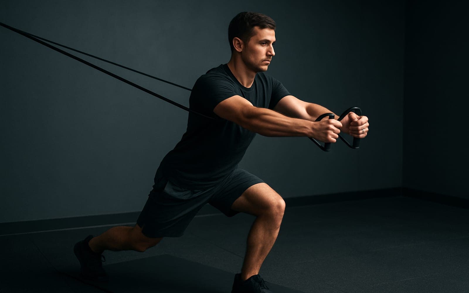 Band Chest Press — working position