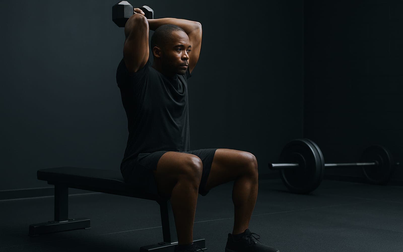 Overhead Dumbbell Triceps Extension — working position